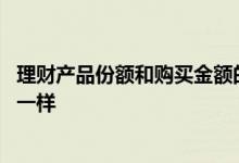 理财产品份额和购买金额的区别 理财产品份额和金额怎么不一样