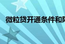 微粒贷开通条件和限制（微粒贷开通条件）