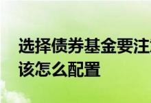 选择债券基金要注意什么问题 债券和基金应该怎么配置