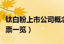 钛白粉上市公司概念股有哪些（钛白粉板块股票一览）
