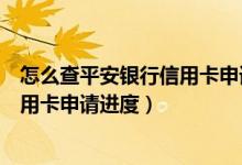 怎么查平安银行信用卡申请进度跟额度（怎么查平安银行信用卡申请进度）