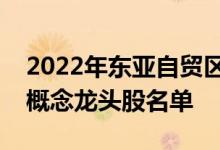 2022年东亚自贸区概念股有哪些东亚自贸区概念龙头股名单