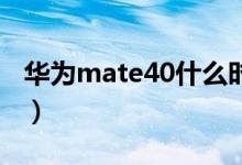 华为mate40什么时候上市（售价大概是多少）