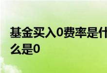 基金买入0费率是什么意思 基金买入费率为什么是0