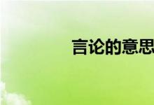 言论的意思（言论自由权）