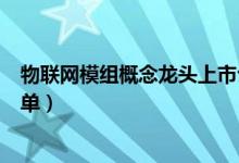 物联网模组概念龙头上市公司有哪些（物联网模组概念股名单）