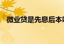 微业贷是先息后本吗 微业贷是先息后本吗