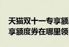 天猫双十一专享额度券在哪领 天猫双十一专享额度券在哪里领