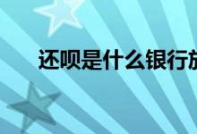 还呗是什么银行放款的（还呗是什么）