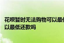 花呗暂时无法购物可以最低还款吗 花呗无法使用花呗购物可以最低还款吗