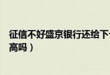 征信不好盛京银行还给下卡（盛京银行信用卡征信了通过率高吗）