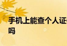 手机上能查个人证件吗 手机上能查个人征信吗