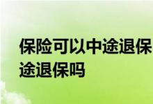 保险可以中途退保吗能退多少钱 保险可以中途退保吗