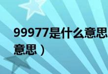 99977是什么意思00后用语（99977是什么意思）