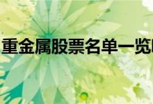 重金属股票名单一览哪些重金属概念股票利好