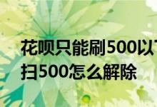 花呗只能刷500以下怎么解除 花呗一天只能扫500怎么解除