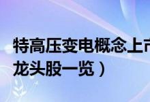 特高压变电概念上市公司有那些（特高压变电龙头股一览）