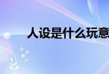 人设是什么玩意（人设是什么意思）