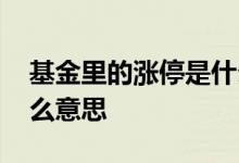 基金里的涨停是什么意思 基金里的涨停是什么意思