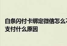 白条闪付卡绑定微信怎么不能支付 白条闪付绑定微信但不能支付什么原因