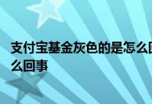 支付宝基金灰色的是怎么回事 支付宝基金收益变成灰色是怎么回事
