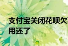 支付宝关闭花呗欠款用不用还了 花呗可以不用还了