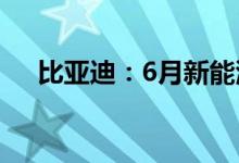 比亚迪：6月新能源汽车销量134036辆