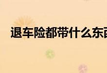 退车险都带什么东西 退车险要带什么证件