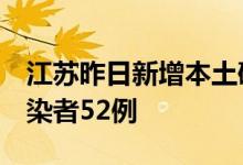江苏昨日新增本土确诊病例4例本土无症状感染者52例