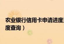 农业银行信用卡申请进度显示数字（农业银行信用卡申请进度查询）