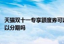 天猫双十一专享额度券可以买什么 天猫双十一专享额度券可以分期吗