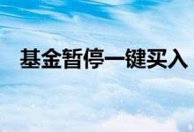 基金暂停一键买入 基金暂停买入是好是坏
