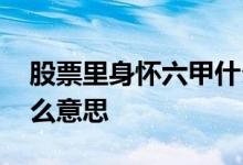 股票里身怀六甲什么意思 股票中身怀六甲什么意思