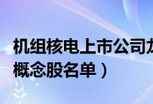 机组核电上市公司龙头股票有哪些（机组核电概念股名单）