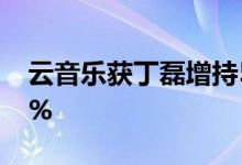 云音乐获丁磊增持5万股持股比例升至61.34%