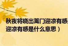 秋夜将晓出篱门迎凉有感是什么题材的诗（秋夜将晓出篱门迎凉有感是什么意思）