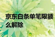 京东白条单笔限额 京东白条单笔限额1000怎么解除