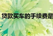 贷款买车的手续费是多少（贷款买车的手续）