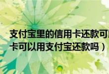 支付宝里的信用卡还款可以用绑定银行卡吗（杭州银行信用卡可以用支付宝还款吗）