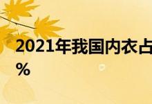 2021年我国内衣占人均服装支出比重仅为10%