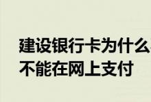 建设银行卡为什么不能网上支付 建行卡怎么不能在网上支付