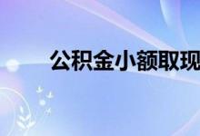 公积金小额取现（公积金小额贷款）