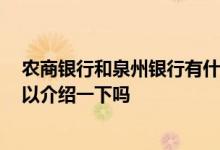 农商银行和泉州银行有什么不同 泉州银行属于什么银行 可以介绍一下吗