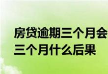 房贷逾期三个月会是什么后果 银行贷款逾期三个月什么后果