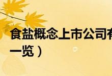 食盐概念上市公司有哪些（食盐上市公司股票一览）