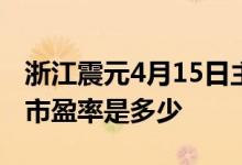 浙江震元4月15日主力净流出1062.32万股票市盈率是多少
