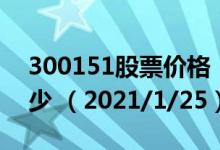 300151股票价格（300151股票价格今天多少 （2021/1/25））