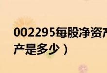 002295每股净资产（精艺股份002295净资产是多少）