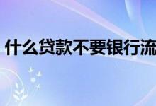 什么贷款不要银行流水（什么贷款不上征信）