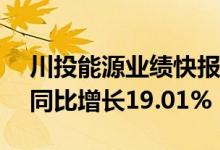 川投能源业绩快报：上半年净利润15.6亿元同比增长19.01%